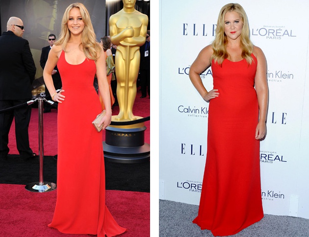 Красное платье от Calvin Klein - кому идет больше?