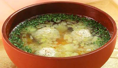 Суп картофельный с рыбными фрикадельками