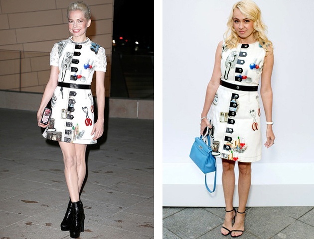 Кому больше идет платье Louis Vuitton: Мишель Уильямс или Яне Рудковской?