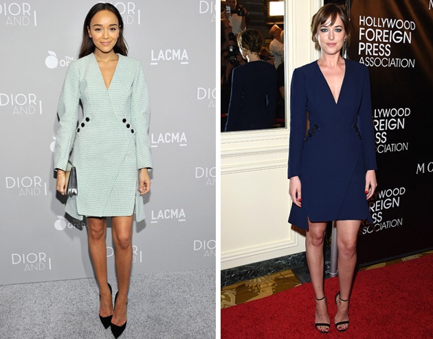 Кому больше идет платье Dior - Эшли Мадекви или Дакоте Джонсон?