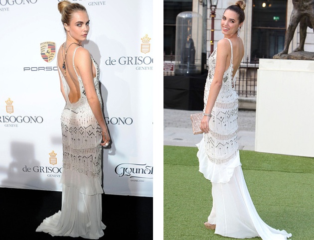 Кому идет больше элегантное платье с открытой спиной от Roberto Cavalli?