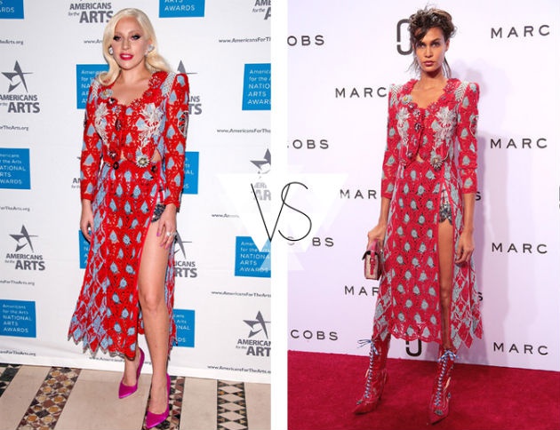 Кому больше идет это платье - Леди Гаге или Джоан Смоллс?