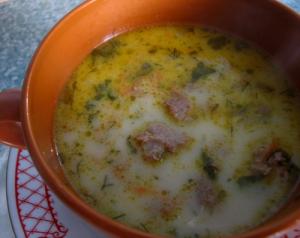Сырный суп с лисичками