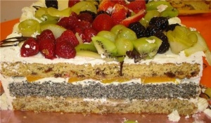 Торт фруктово-маковый