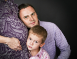 Фотосессия беременной с мужем и ребенком