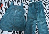 костюм для беременных.44р-р.рост 160 сине-зелёный, брюки+кофта 500 р.